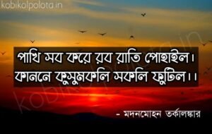 Prabhat (Pakhi sob kore rob) kobita প্রভাত (পাখি সব করে রব) কবিতা