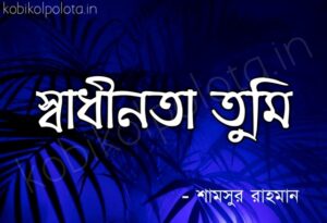Shadhinota tumi kobita poem lyrics স্বাধীনতা তুমি - শামসুর রাহমান