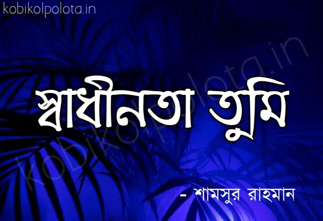 Shadhinota tumi kobita poem lyrics স্বাধীনতা তুমি – শামসুর রাহমান