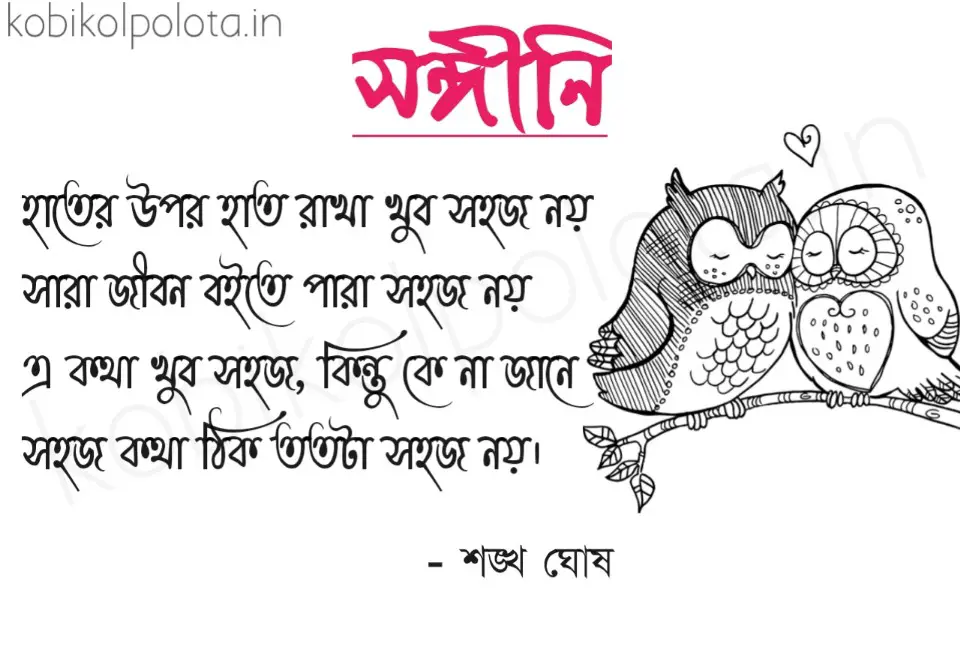 Sangini kobita lyrics Shankha Ghosh সঙ্গীনি কবিতা শঙ্খ ঘোষ