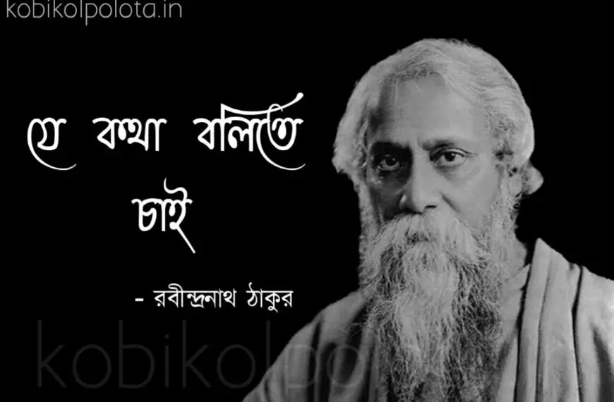 Je kotha bolite chai kobita lyrics যে কথা বলিতে চাই কবিতা রবীন্দ্রনাথ ঠাকুর