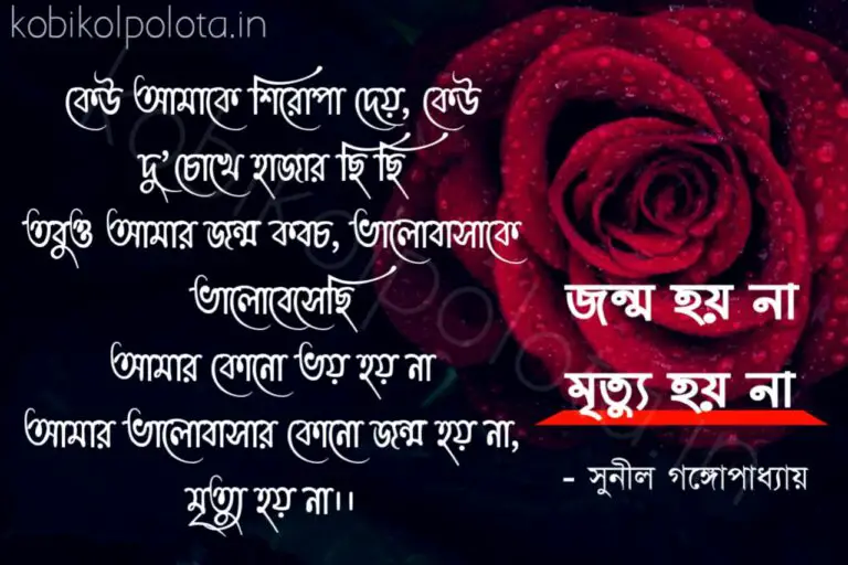Bengali Poem, Jonmo hoy na mrityu hoy na kobita lyrics written by Sunil Gangopadhyay বাংলা কবিতা, জন্ম হয় না, মৃত্যু হয় না লিখেছেন সুনীল গঙ্গোপাধ্যায়।