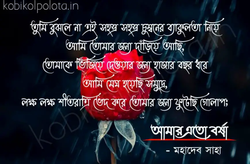 Bengali Poem, Amar ato borsha kobita lyrics written by Mahadev Saha বাংলা কবিতা, আমার এতো বর্ষা লিখেছেন মহাদেব সাহা।