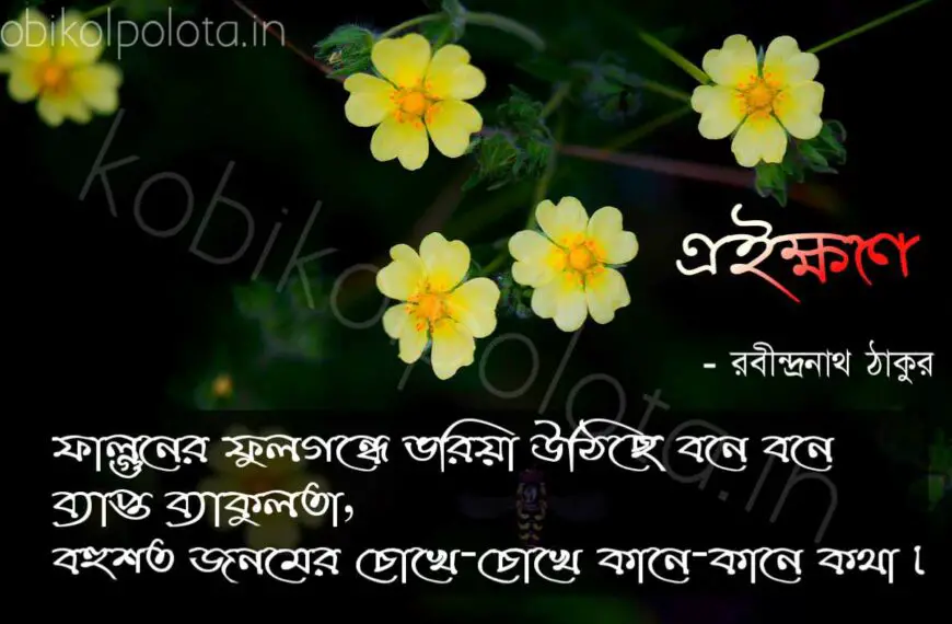 Aikhone kobita Rabindranath Tagore এইক্ষণে কবিতা রবীন্দ্রনাথ ঠাকুর