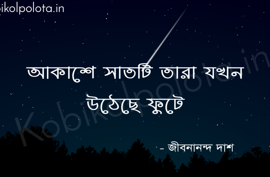 akashe sathti tara jokhon utheche fute আকাশে সাতটি তারা যখন উঠেছে ফুটে - জীবনানন্দ দাশ